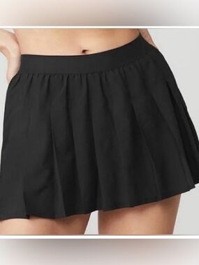 ALO Yoga Black Pleated Varsity Skirt